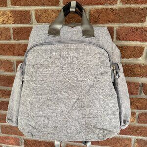 soho collections gray quilted diaper bag / backpack * like new * nice size